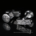 Copper Brass French Pattern Crystal Cufflinks Silver Plated Unisex Unique Luxury Cufflinks